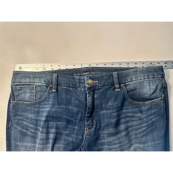 Chico's Girlfriend‎ Ankle Jeans So Slimming Stretch Dark Wash Denim Size 3 / 16 - Picture 4 of 7